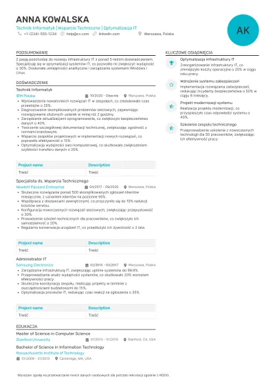Przykładowe CV – wzór 4