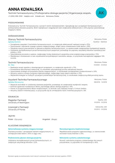 Przykładowe CV – wzór 5