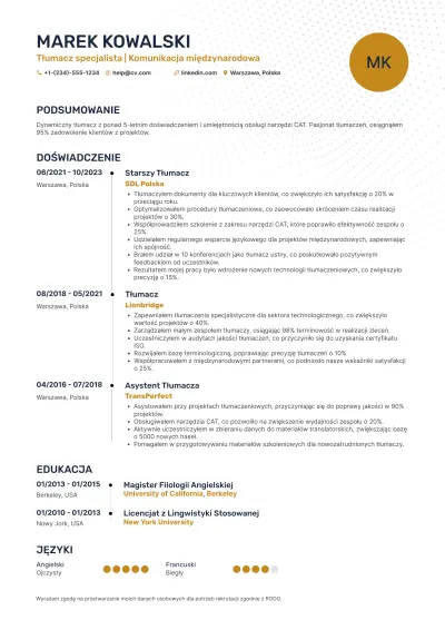 Przykładowe CV – wzór 11